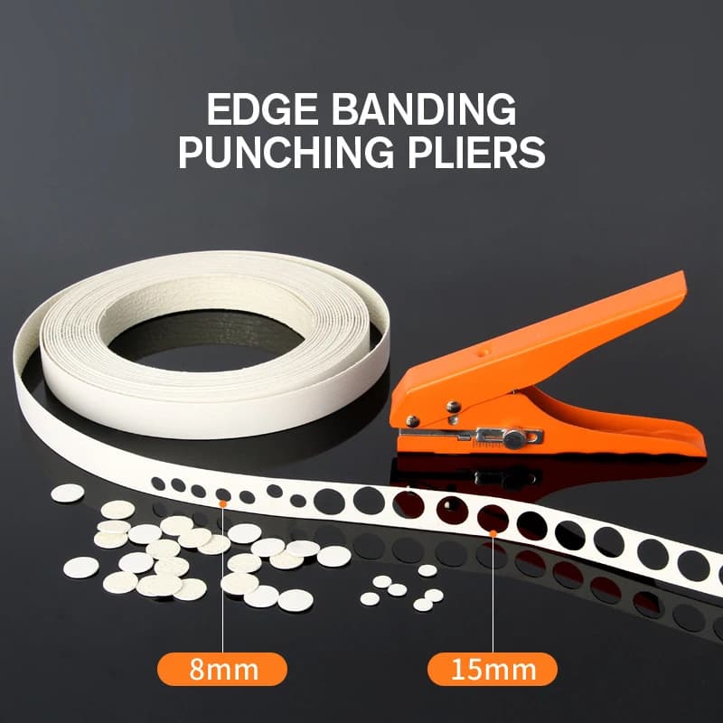 Punching pliers for edge bands Punching pliers Masking pliers 8MM 10MM 15MM 15MM Masking pliers Screw drill drill hole Hat tool for wood processing