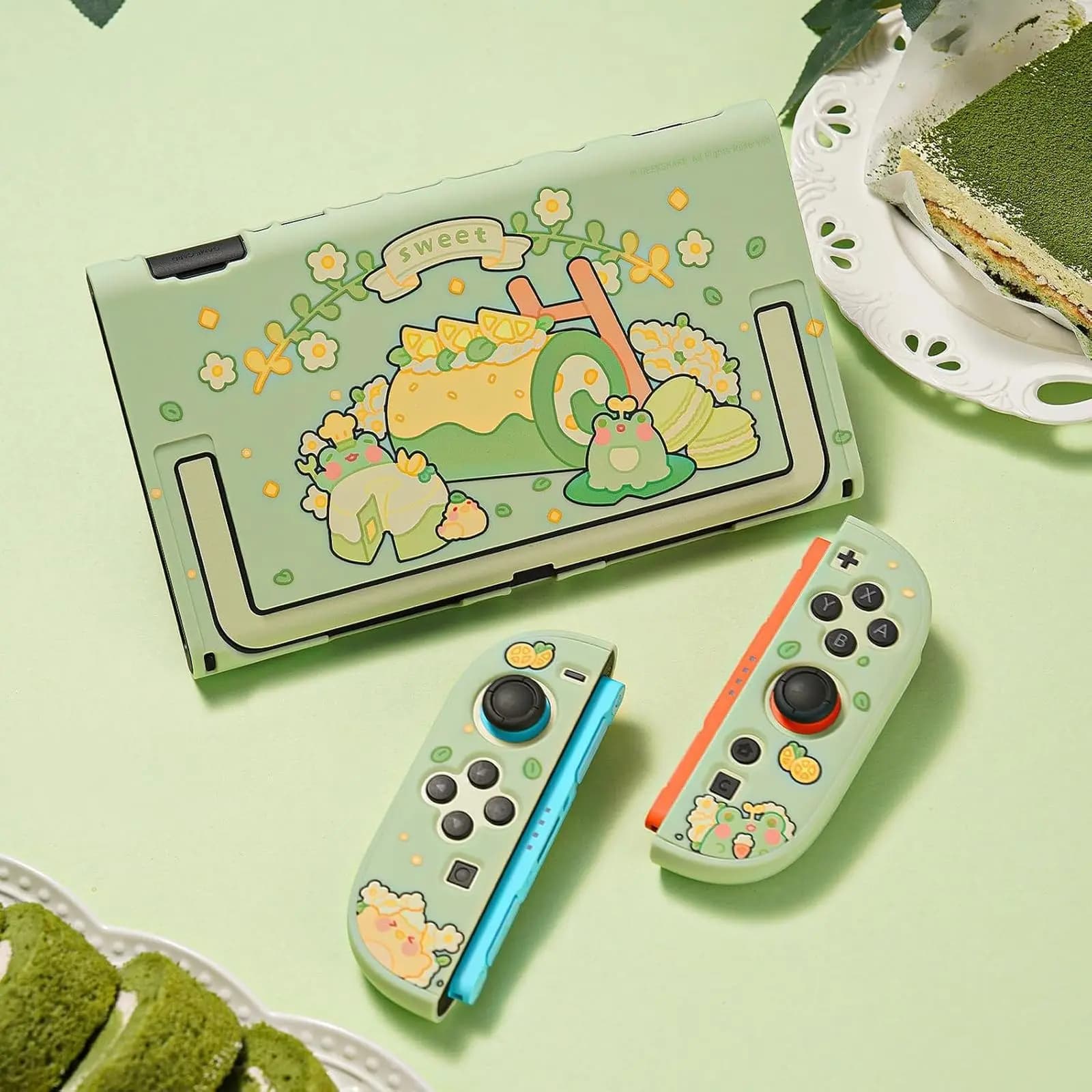 Custodia Protettiva GeekShare Matcha Froggy Compatibile con Switch 2025, Cover Rigida Sottile in PC Progettata per Nintendo Switch 2