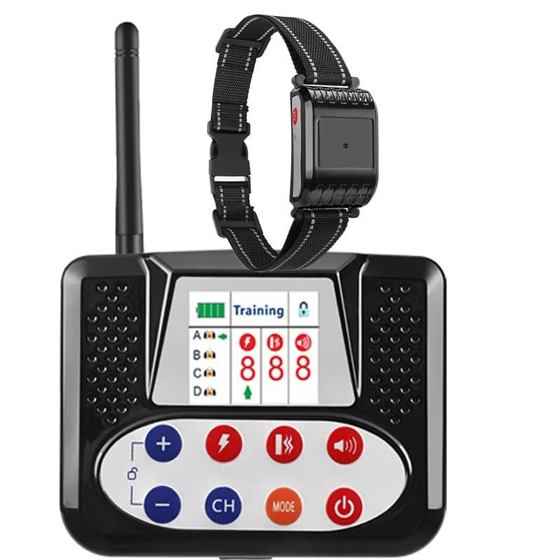 2024 Recinzione elettronica wireless per animali domestici Sistema di recinzione per cani Collare antiurto Dispositivo per addestramento del cane con telecomando Tappo per l'abbaio