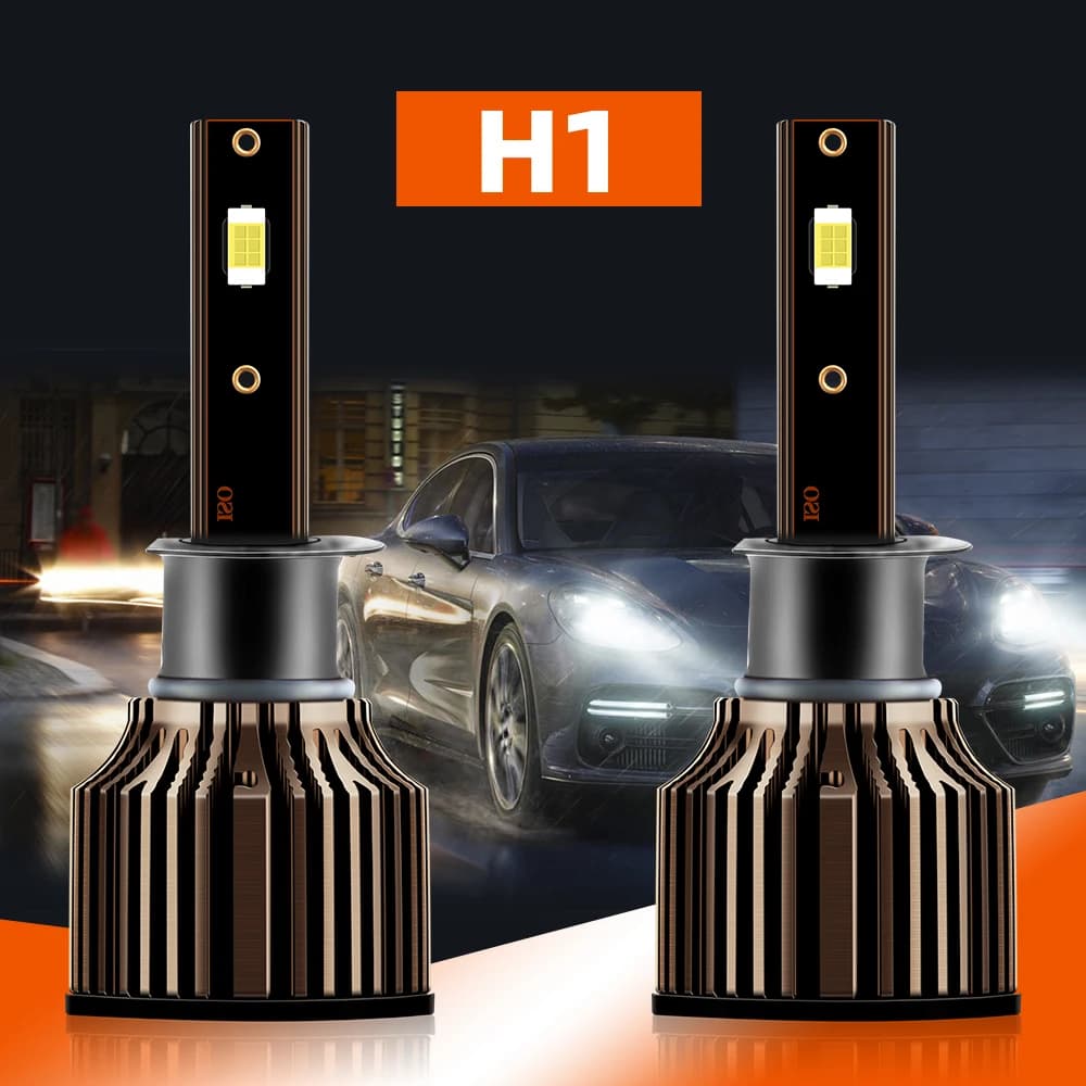 roadsun 2PCS Faro LED H1 Luci a LED per auto a fascio singolo 20000LM 150W 6500K 3570 CSP Chip Faro automatico universale