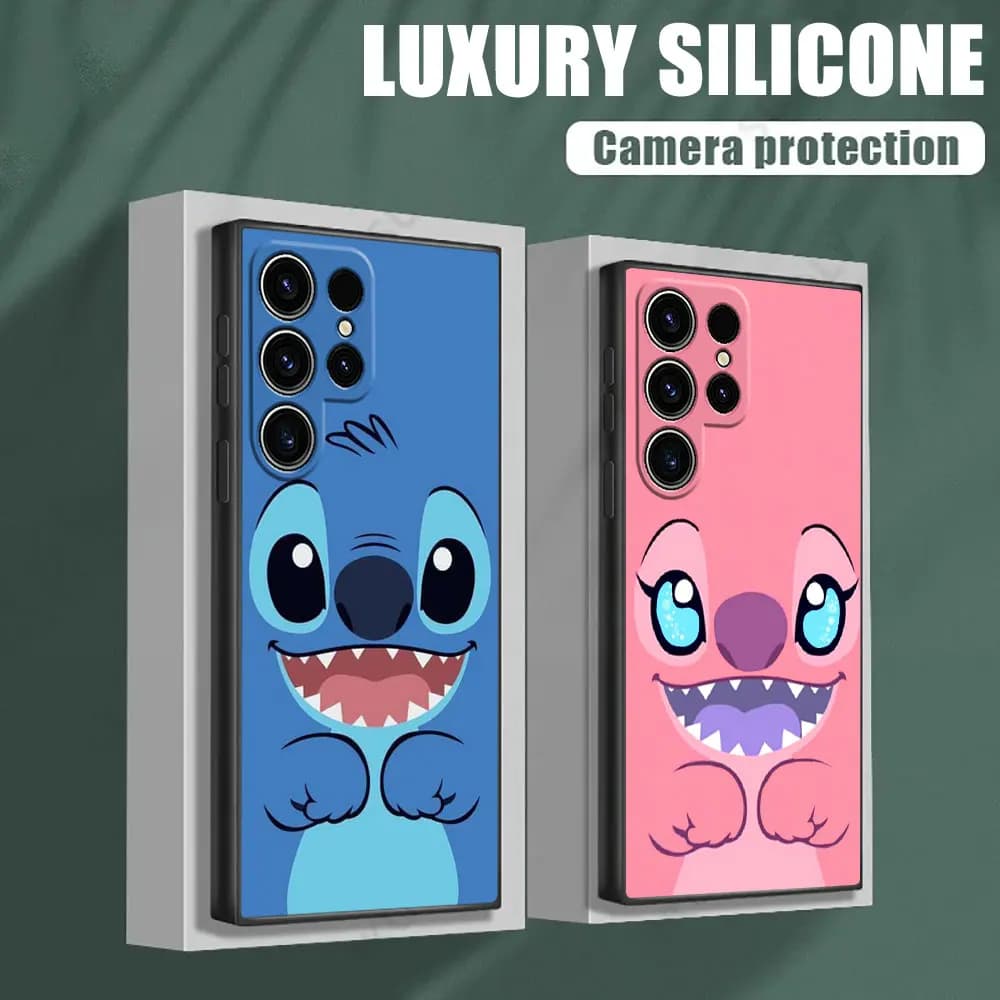 Cover per Telefono con Cartone Animato Lilo & Stitch per Samsung Galaxy S26 S25 Ultra S24 S23 Ultra S22 Plus S21 S20 S21 FE S26 Ultra S25 Funda