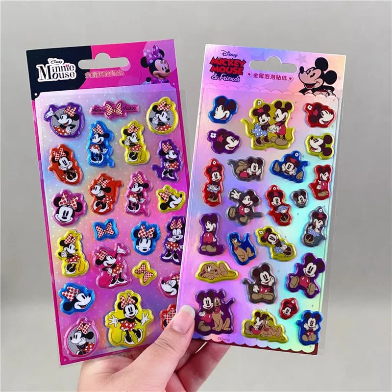 Adesivi Tridimensionali in Metallo di Topolino e Minnie, Decorazioni Fai-da-Te per Notebook, Computer, Custodie per Telefoni, Fotocamere, Regalo di Natale