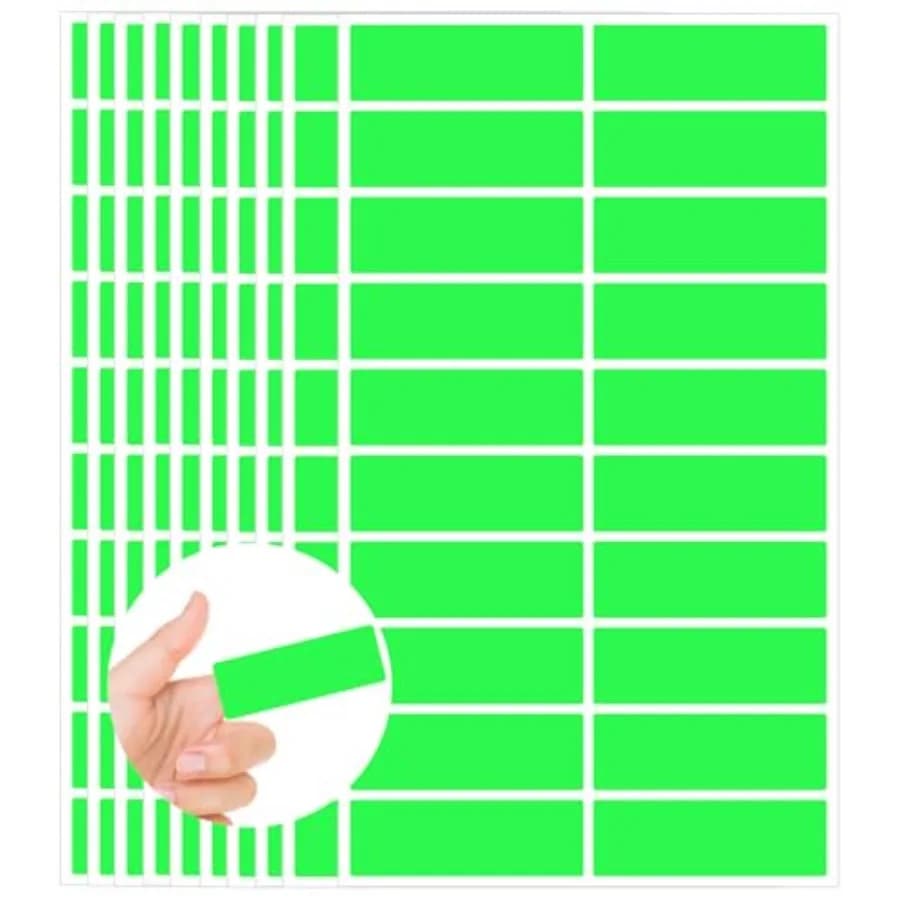 Etichette rettangolari verde fluorescente 1 x 3, 400 pezzi, codifica a colori per etichette di prezzo per garage, cartellini per cartelle