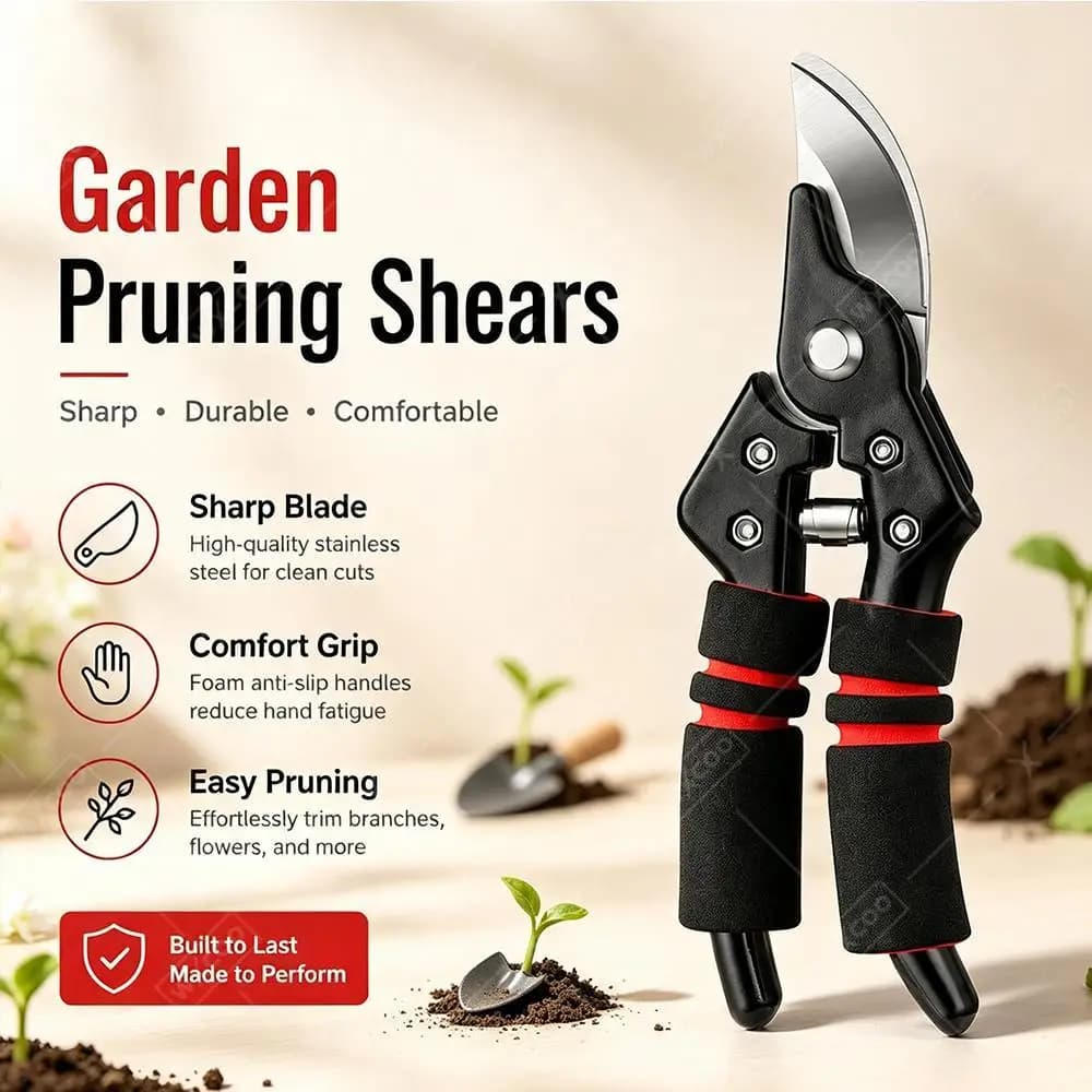 Professional Sharp Bypass Pruning Shears for Flower Branch Cutting High Carbon Steel Blade Garden Scissors