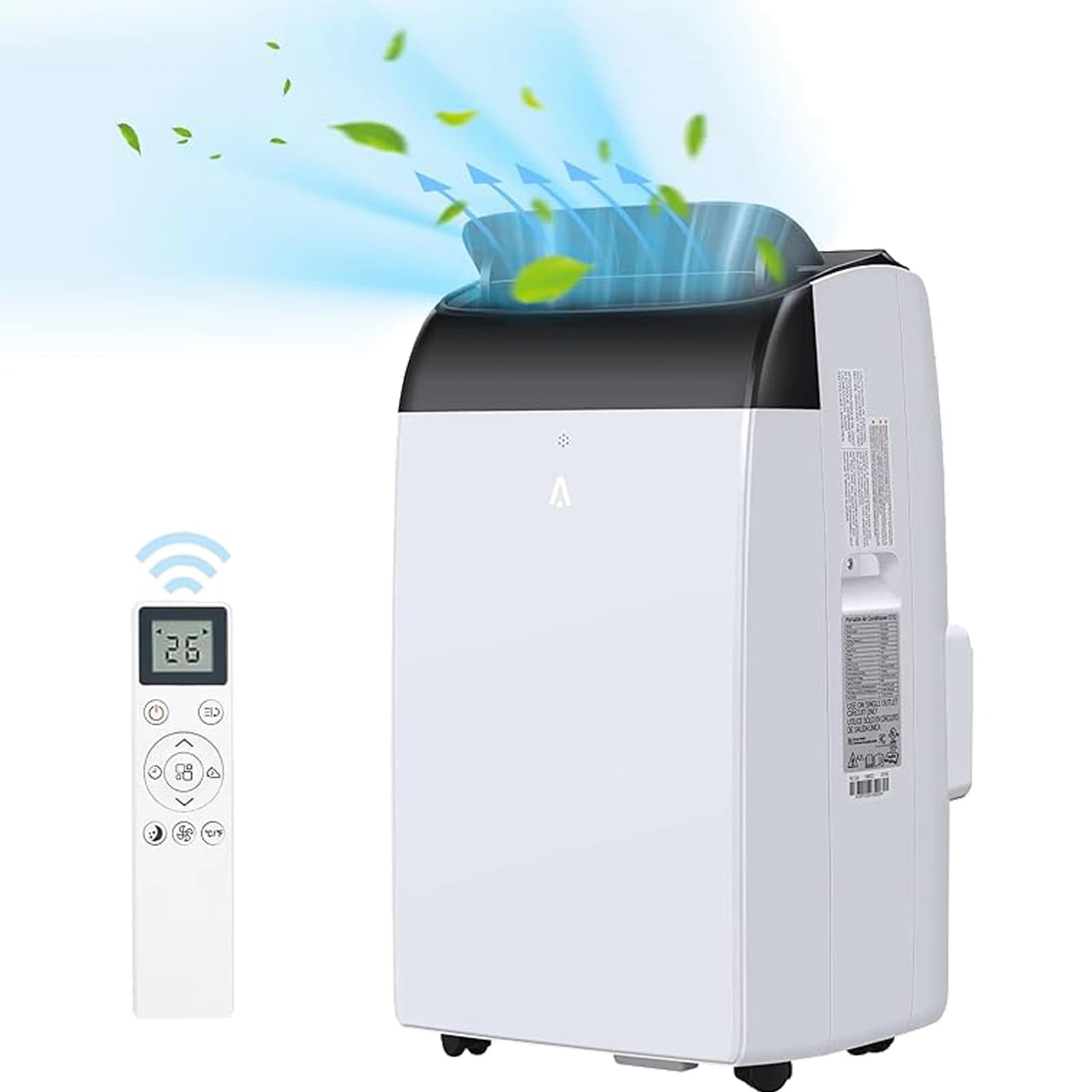 Condizionatore d'aria portatile, 14.000 BTU, AC 3-IN-1 silenzioso con telecomando, deumidificatore integrato, raffredda ambienti fino a 750 piedi quadrati. ft