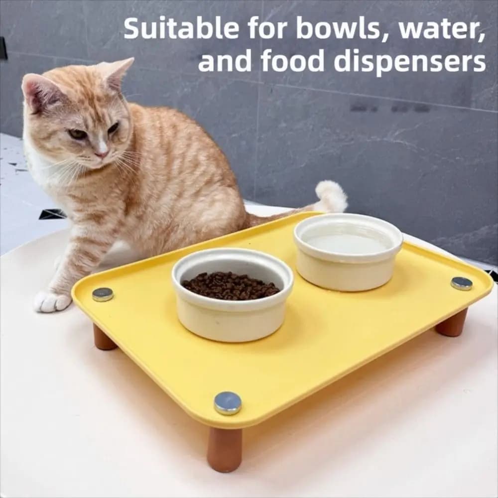 Washable Pet Feeder Stand Elevated Leak Proof Pet Bowl Raised Holder Non Slip Protect Cervical Spine Dog Food Container