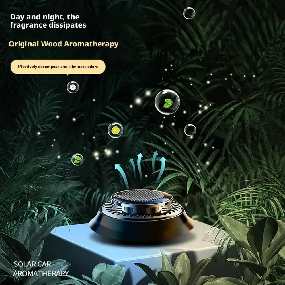 Car Microwave Molecular Solar Rotation Air Freshener Vehicle Essential Oils Perfume Diffuser Dashboard Decoration Remove