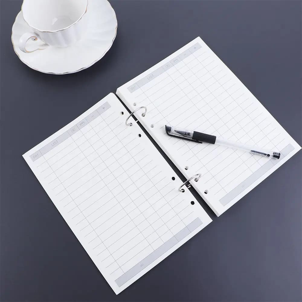 Agenda a Spirale con Pagine a Punti, 45 Fogli, Lista delle Cose da Fare, Ricarica per Quaderno, Fogli di Ricambio, Pagine Interne a Fogli Mobili