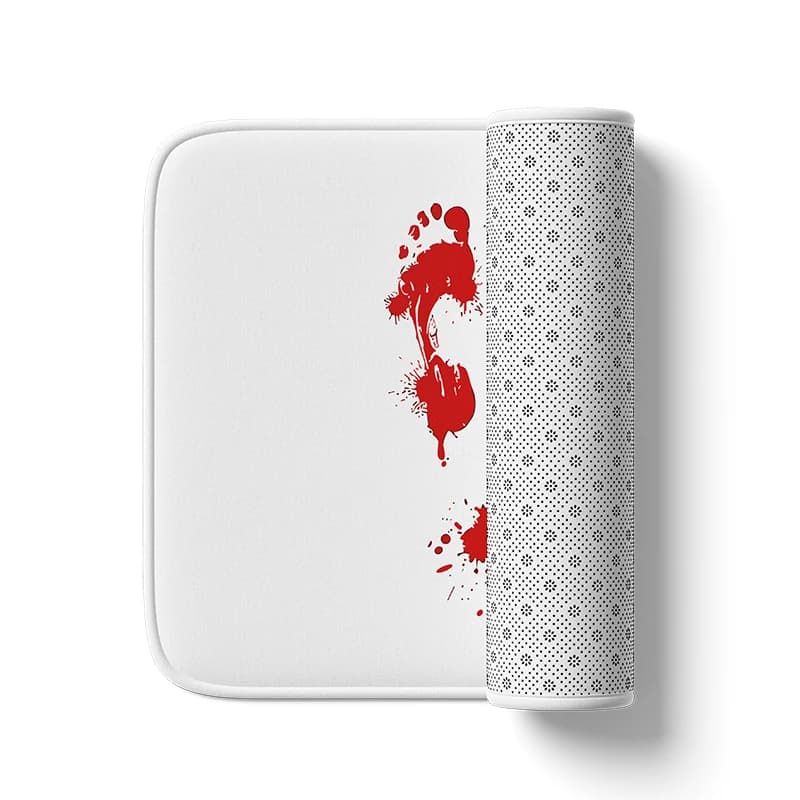 Tappetino da bagno Gaslight Gatekeep Girlboss Bloody Footprints con base antiscivolo, tappeto da bagno in flanella super confortevole e assorbente