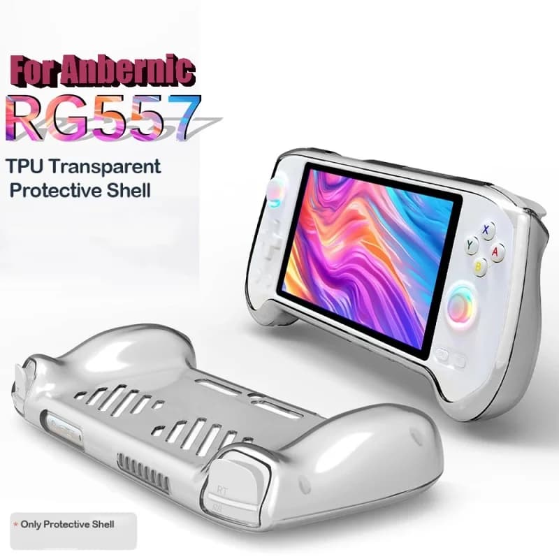 For Anbernic RG557 Protective Case Handheld Game Console Protective Cover Anti-fall Soft Rubber TPU Shell Heat Dissipation Easy