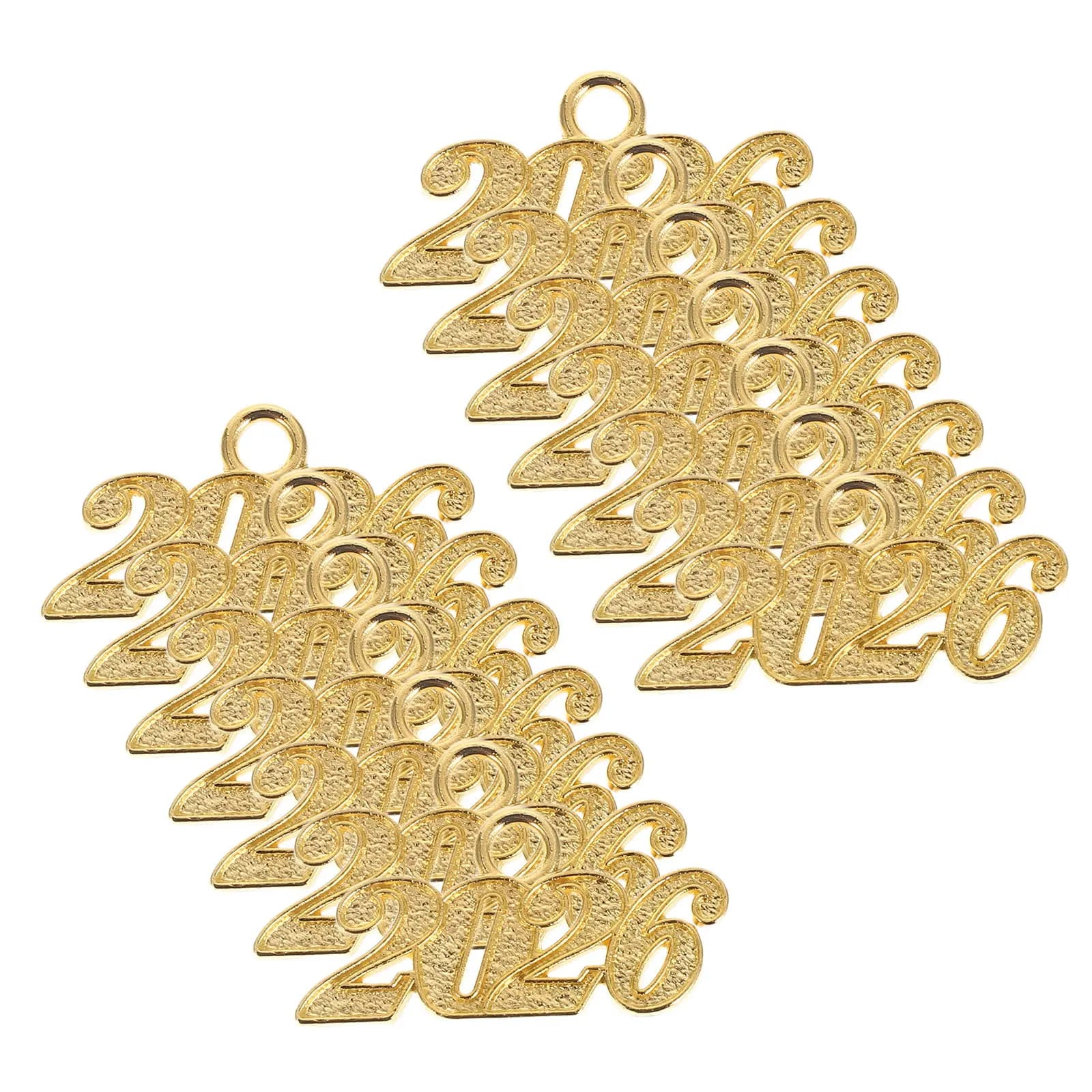 100Pcs 2026 Year Pendant Charms Elegant Graduation Cap Tassel Decor Metal Jewelry Making Supplies for Keychain Bracelet Necklace