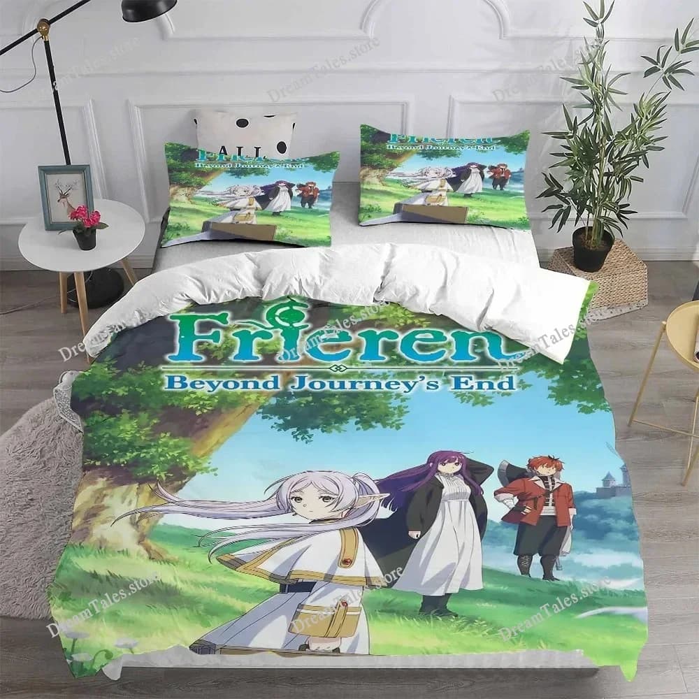 Home Textile Cartoons Frieren At The Funeral Cover Duvet Cover Pillow Case Boy Girl Polyester Bedding Set King Queen Twin Size96
