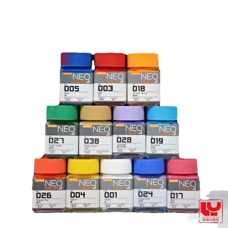 JUMPWIND NEO Color Paints 18ML 001-019 Oil Lacquer Gloss Pigment Model Coloring for Model Building Fluorescent Ink Accent Color
