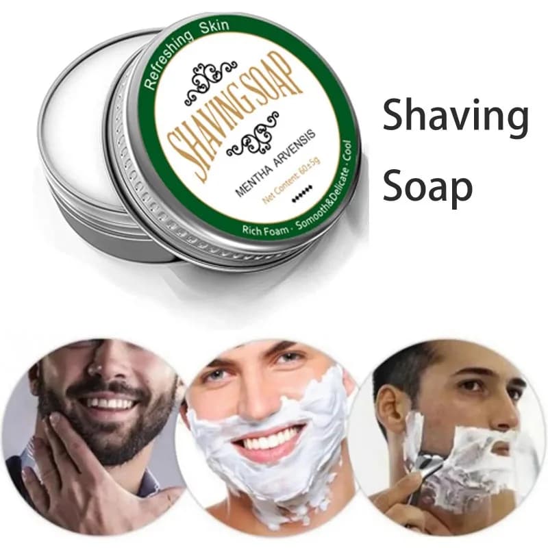 Sapone da barba per barba da uomo, delicato, idratante a lunga durata, liscio, sapone da barba premium, sapore di menta, schiuma, abbondanza, barba ammorbidente