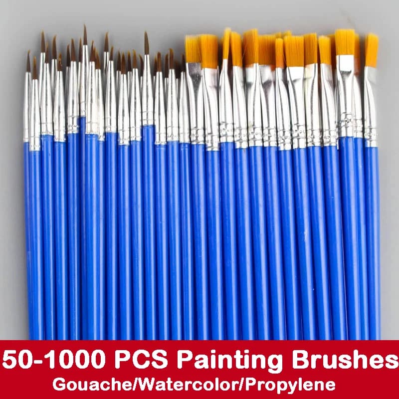 50/1000 PCS Paint Brushes for Painting Handcraft Arts Craft Watercolor Brush for Artistic Multifunction Hook Line Art Supplies