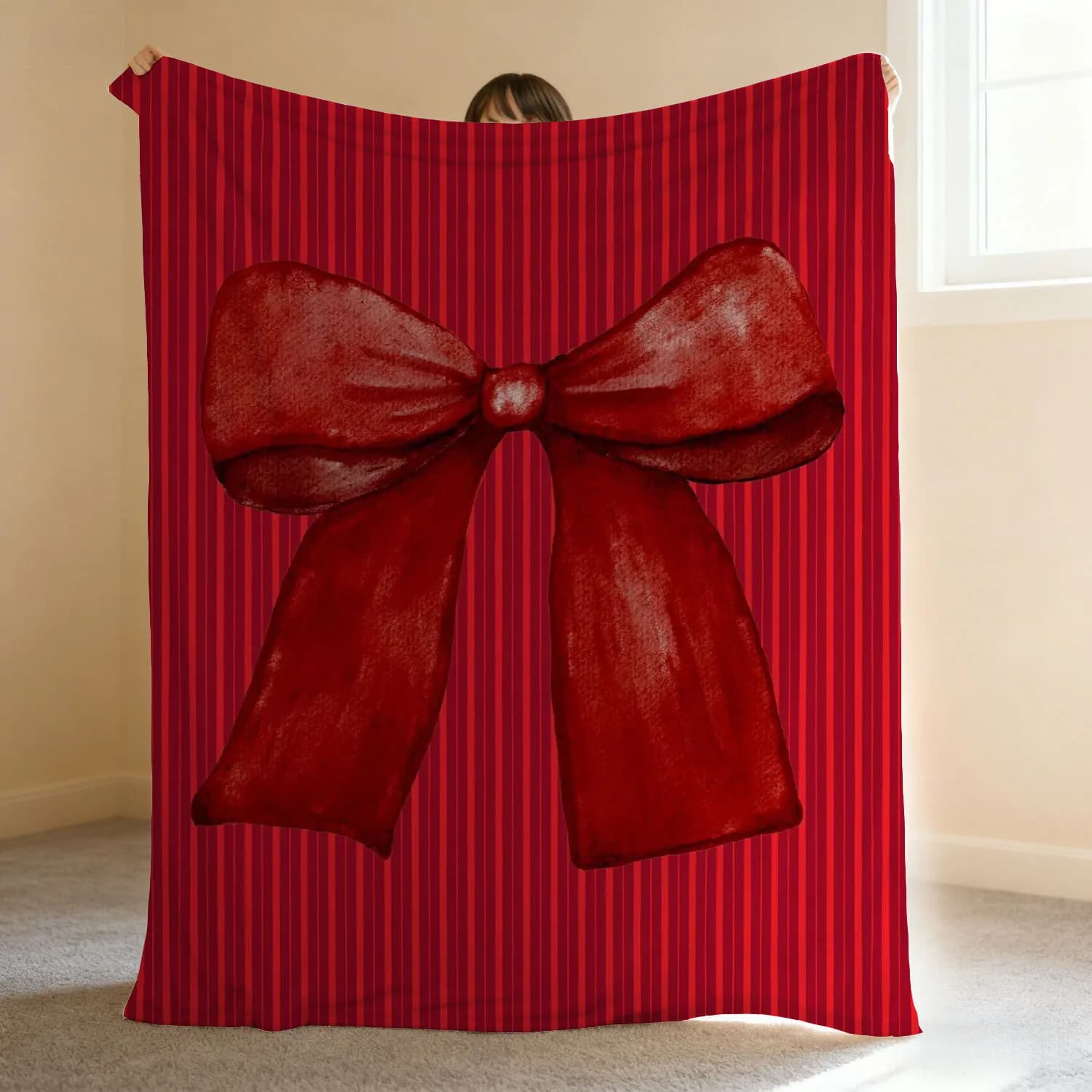 Cozy Christmas Flannel Blanket All Season Use For Holiday Party Home Daily Decor Warm Soft Gift For Family And Friends