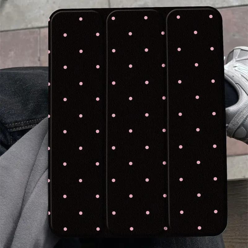 Cover per tablet con supporto girevole a pois rosa per iPad Pro 2024 13 11 pollici M4 Air 11 pollici 13 pollici M2 IPad 10a generazione 10.9 Air 4/5