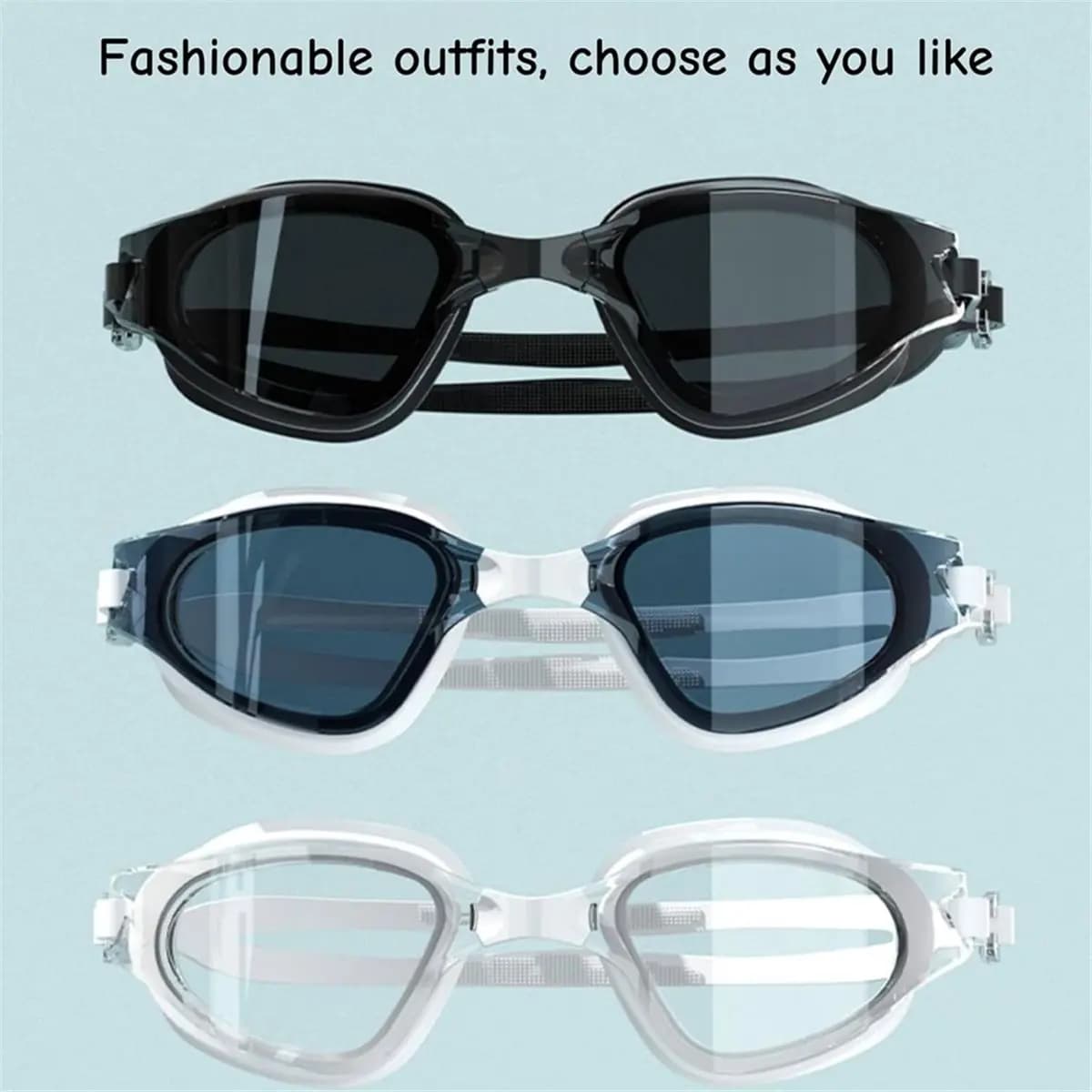 T22C Anti Fog Swimming Goggles with Swim Cap No Leaking Large Frame Protection for Adults Easy Adjustable Clear Vision C