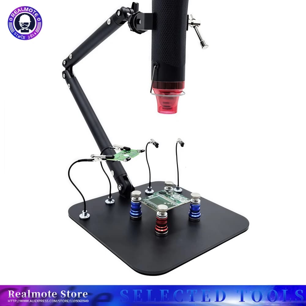 Cantilever Bracket Welding Rework Station Magnetic PCB Holder With Heat Gun Bracket Flexible Clip Third Hand Tool Set Stable Fix