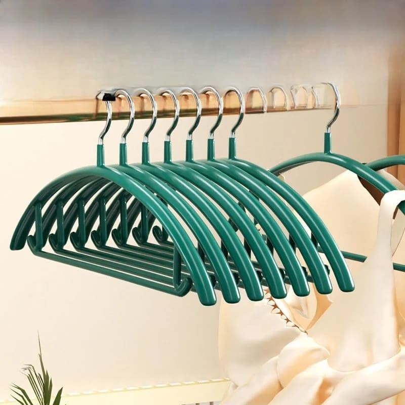 Appendiabiti in acciaio inossidabile antiscivolo rinforzato per uso domestico, appendiabiti in plastica ad arco con nano-immergimento, senza grinzine