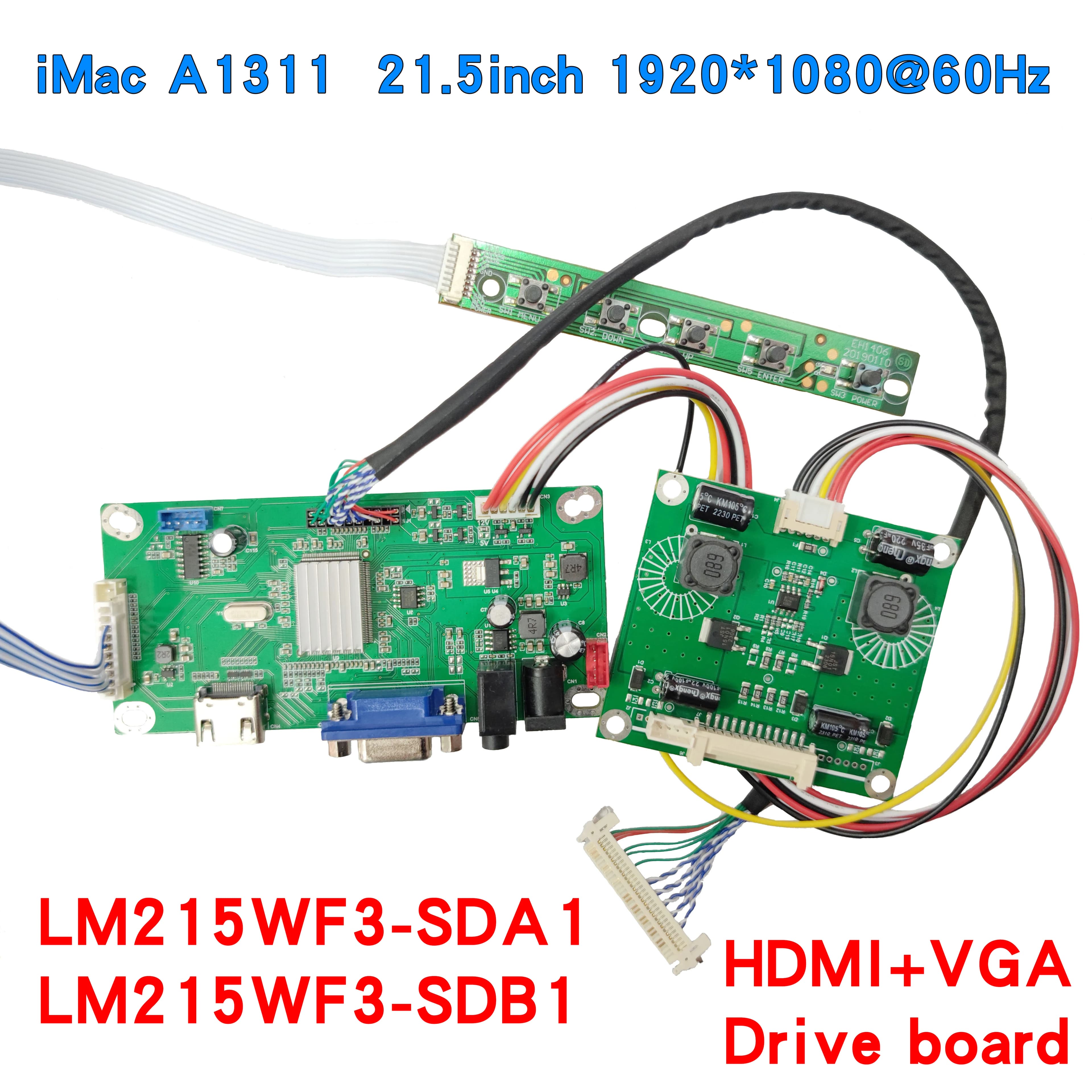 Per iMac 21.5 pollici A1311 LM215WF3-SDA1 SDB1 Scheda di Controllo Dello Schermo LCD Scheda Madre Display FAI DA TE HDMI VGA 1920*1080 30Pin eDP