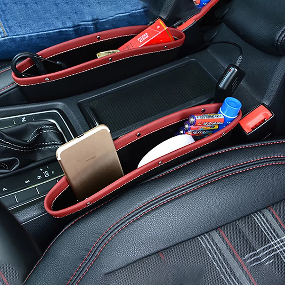Scatola per Organizer per Auto in pelle seggiolino Auto fessura tasca per spazi vuoti sedile conducente multifunzionale portaoggetti portabicchieri accessori Auto