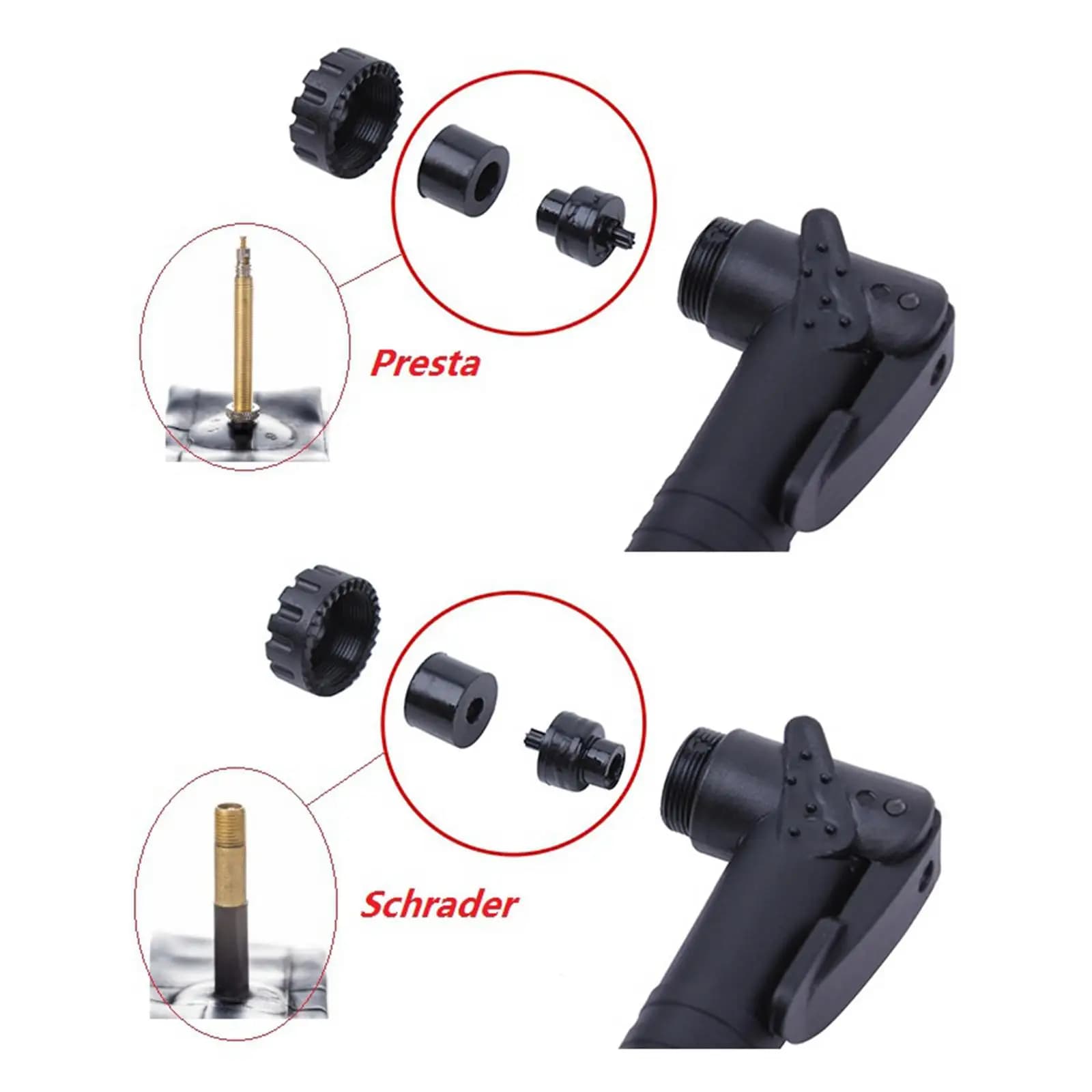 Mini Pompa ad Alta Pressione per Bicicletta, Gonfiatore Compatto in Nylon ABS, Pompa Manuale a Doppia Valvola per Palloni da Basket, Anelli da Nuoto e Gonfiaggio Pneumatici
