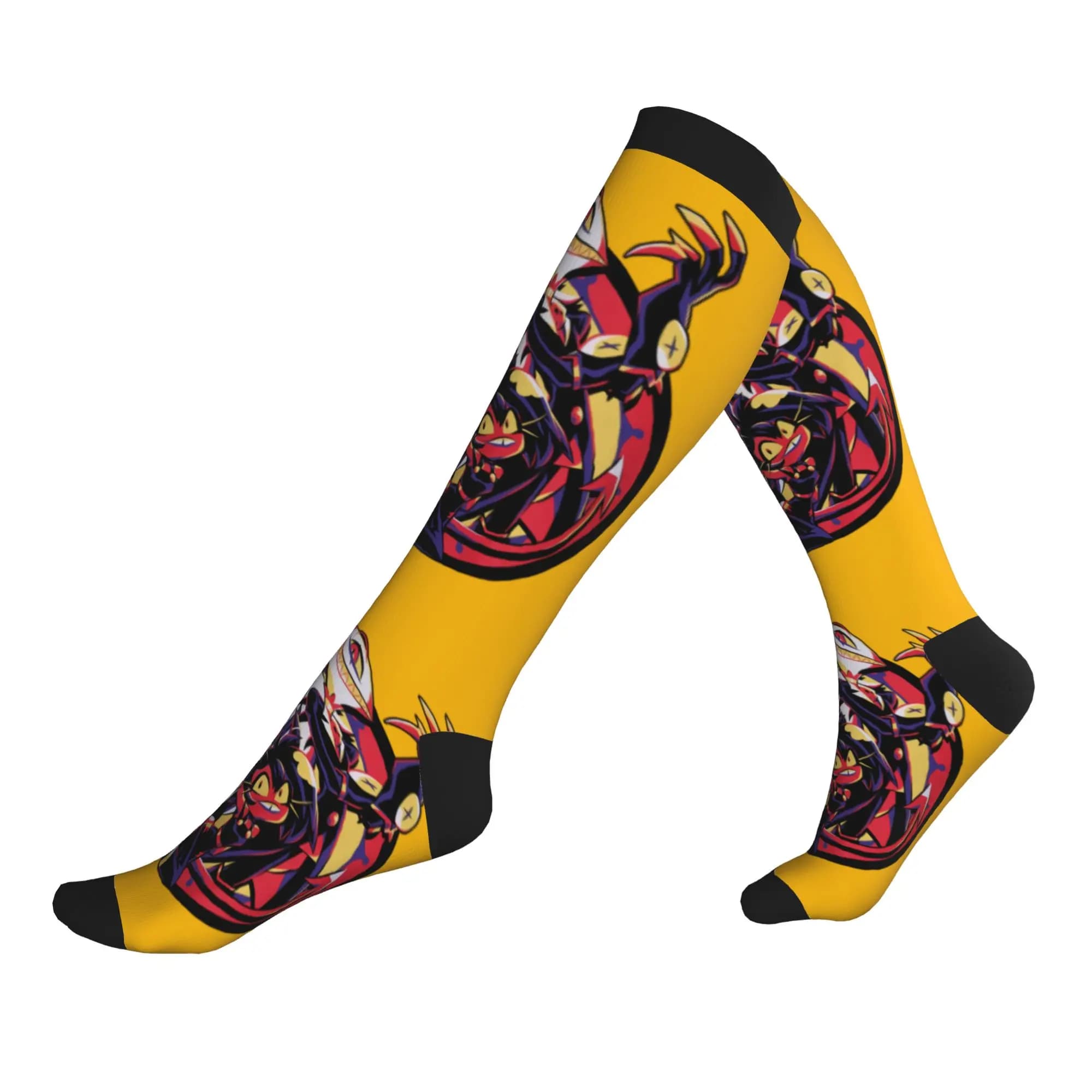 Helluva Boss Animated Musical Film Men's Sports Compression Socks Unisex Kawaii 3D Printed Dress Socks