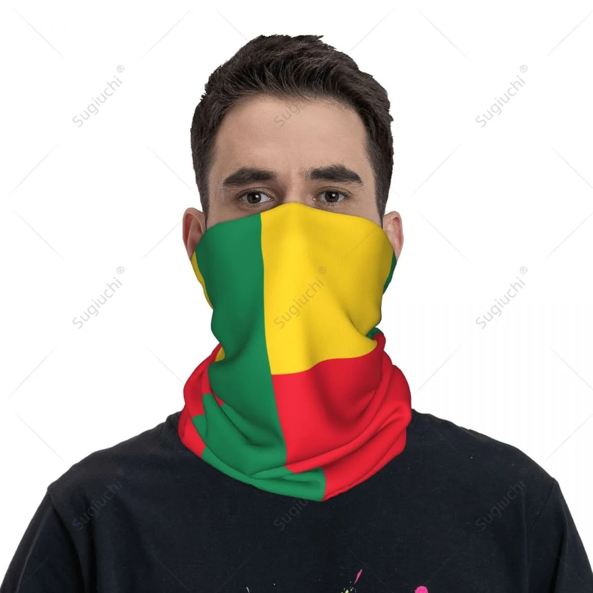 Sciarpa unisex con bandiera del Benin, maschera per il collo, scaldacollo, bandana senza cuciture, copricapo per ciclismo ed escursionismo