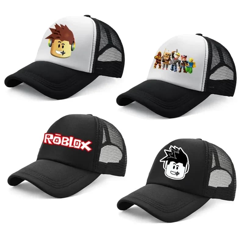 Robloxs Peripheral Cartoon Baseball Hat Europe and America Anime Cartoon Net Hat Letter Sunshade Sunscreen Cap