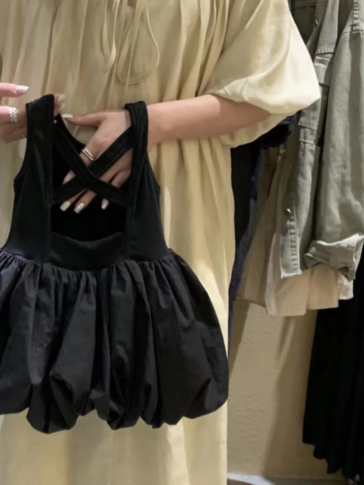 Korean Style Baby Summer Backless Dress Flower Bud Vest Skirt Baby Summer Clothes Puffy Skirt Trendy Little Black Dress