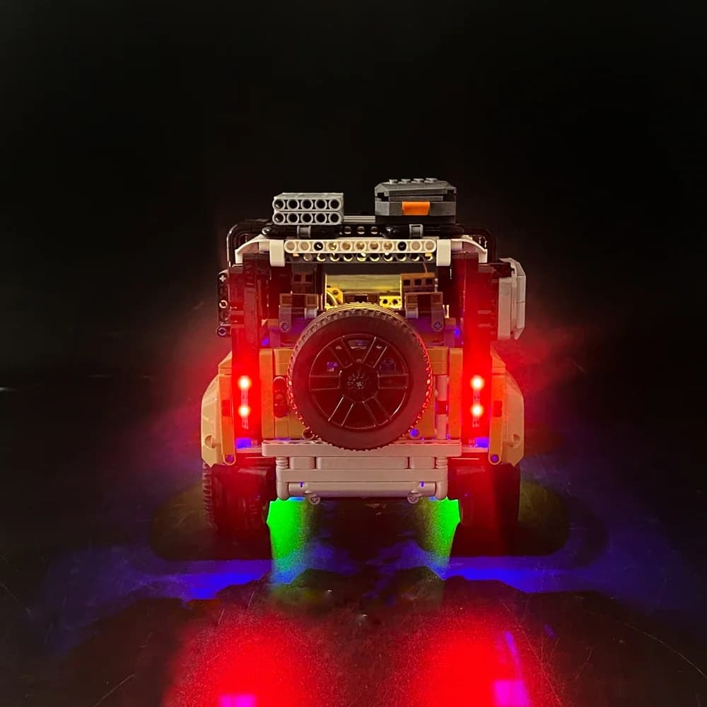 Luce a LED compatibile per 42110 Land Rover Defender Building Blocks Lampada telecomando (non include blocchi di costruzione) Natale