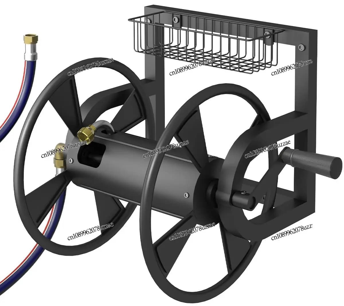Outdoor garden hose wall bracket, heavy duty water rack winding