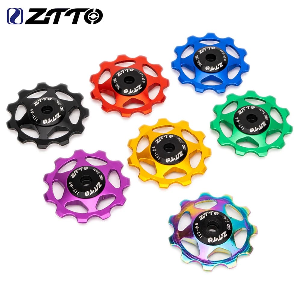 ZTTO MTB Deragliatore Posteriore Della Bicicletta Jockey Ruota 11T 13T Cuscinetto In Acciaio Puleggia AL7075 CNC Bici Da Strada Rullo Guida Tenditore 4mm 5mm 6mm