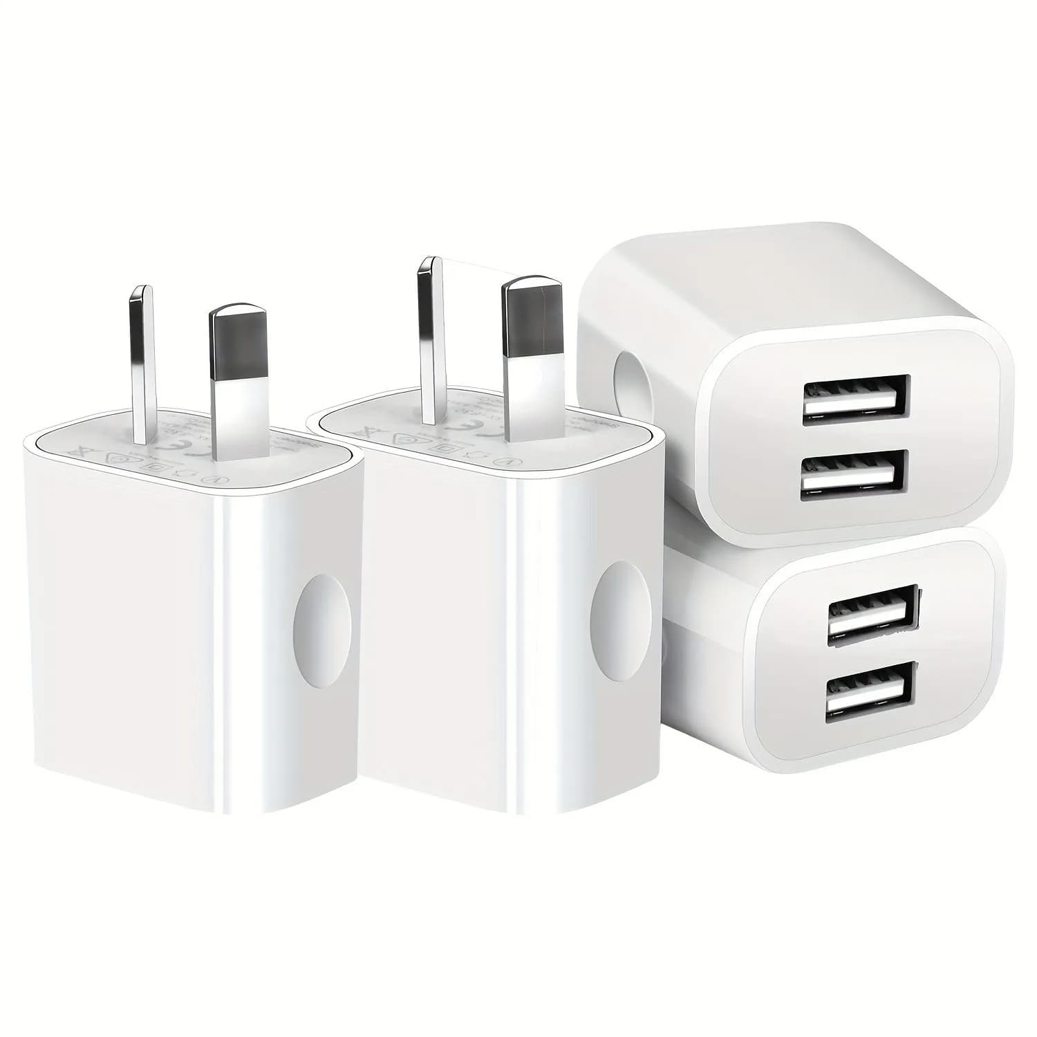 Caricatore da muro doppio USB, spina adattatore di alimentazione USB, doppio adattatore da muro USB, caricatore USB AU plug 5V/2.1A a 2 porte per telefono cellulare
