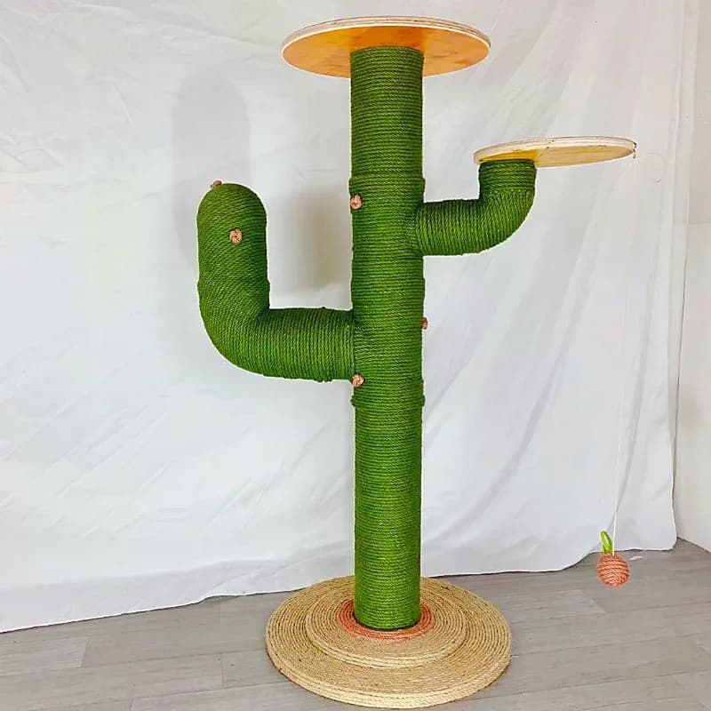Cactus Shape Large Cat Scratching Post Multi-level Cat Climbing Frame Modern Cat Tree Tower Indoor Kitten House Scratcher Toy Su