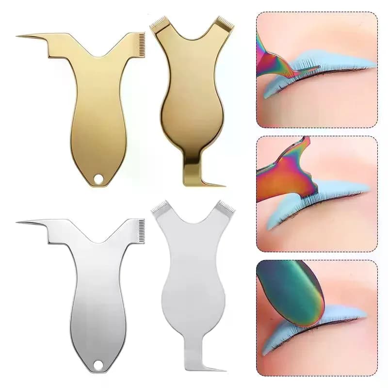 Stainless Steel Reusable Brush for Eyelashes, Grafted Eyelash Cleaning Combs, Lifting Tool and Permanent Eyelashes, Extension Handle