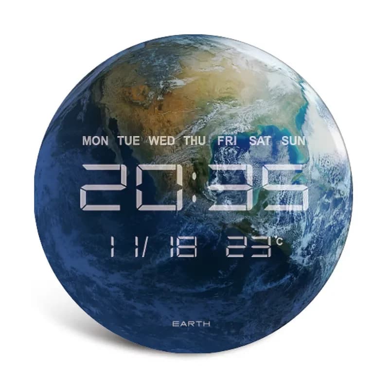 Electronic Multi-Function Wall Clock for Living Room with Temperature and Humidity Display Silent Design for Home