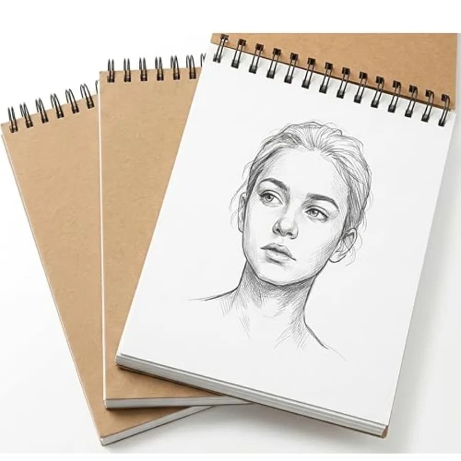 3 Pack Small Sketch Pads, 5.5 x 8.5 Inch Mini Sketchbook, 68lb/100gsm Spiral Bound Small Sketch Book, Art Supplies Drawing Pain