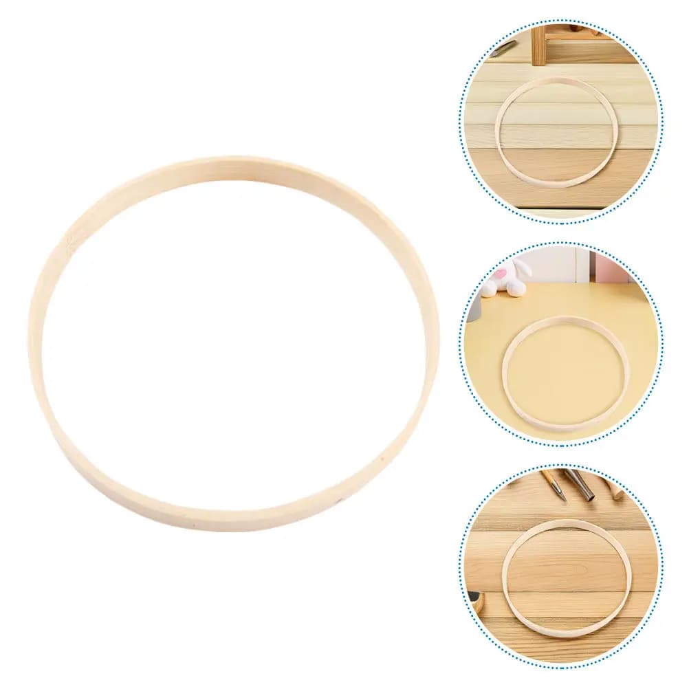 6Pcs Wooden Bamboo Craft Hoops 20Cm Rustic Floral Wreath Rings Ideal for DIY Macrame Dream Catcher Wedding Wreath Home Decor
