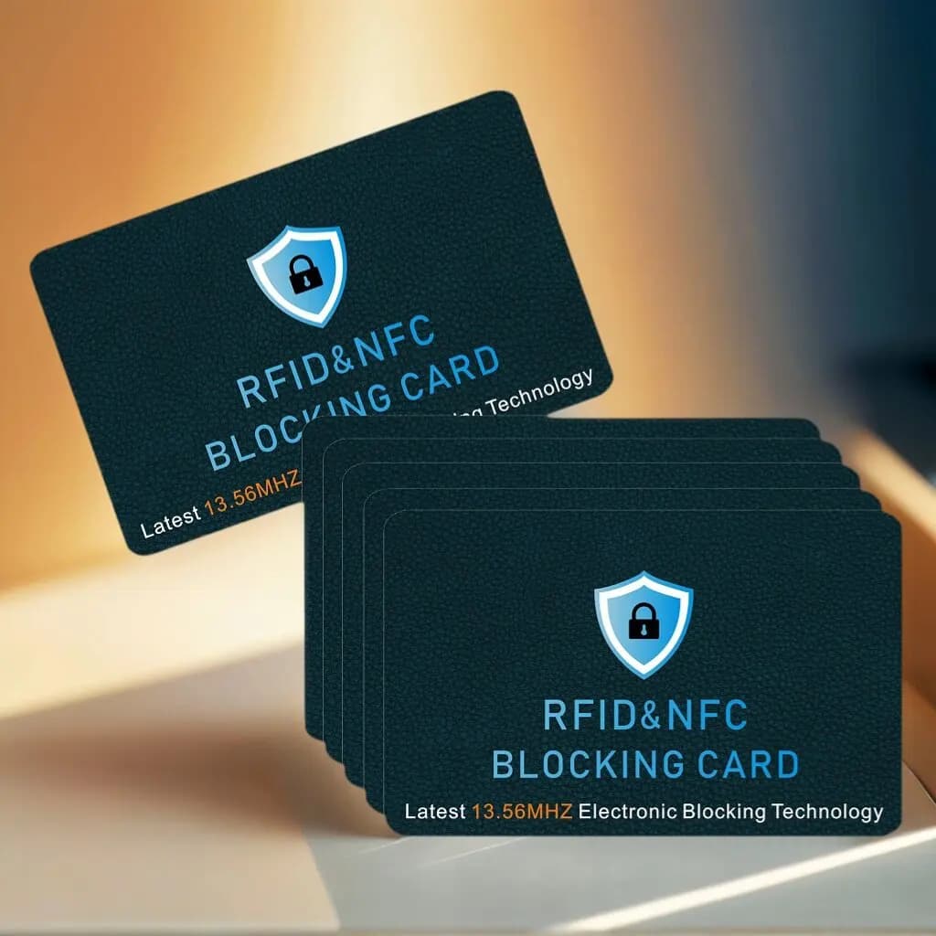 Carte con blocco RFID - Confezione da 6, set di blocco protezione per passaporto con carta di credito di debito NFC senza contatto premium per uomini e donne