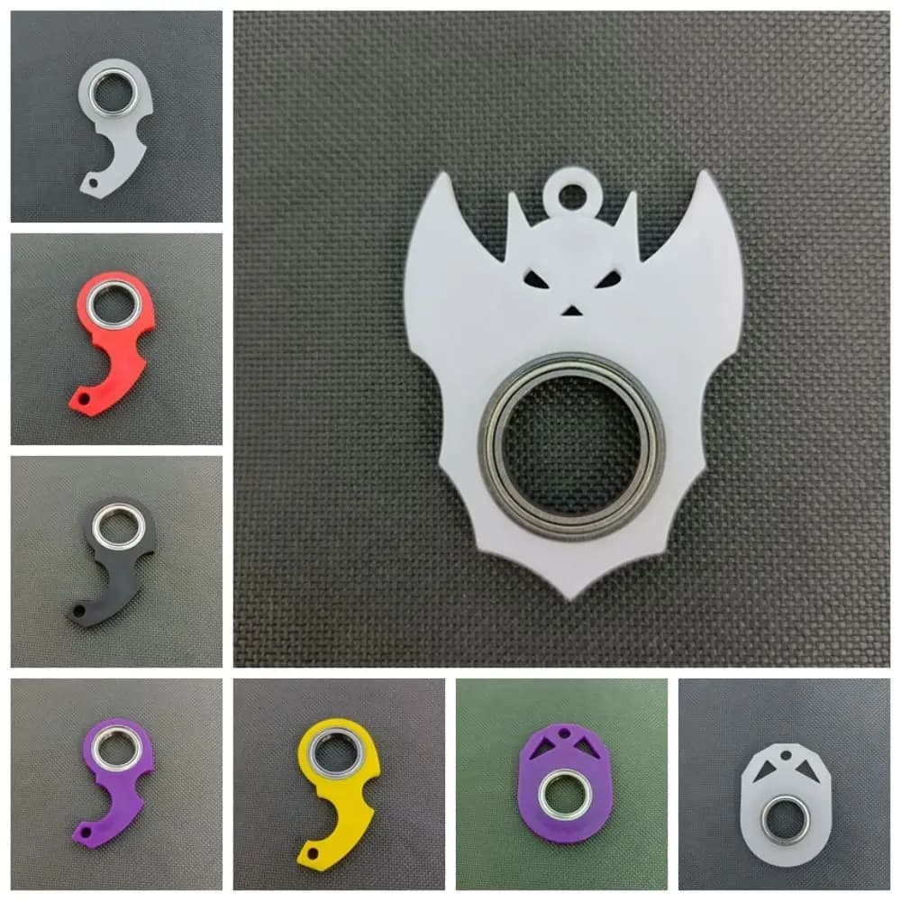 Allevia la noia Portachiavi Fidget Spinner Anti-ansia Nottilucenti Portachiavi con rotazione della punta delle dita Creativo leggero