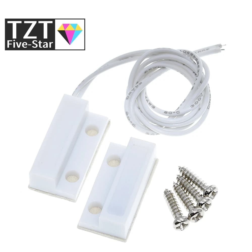 TZT 1/3Pair MC-38 MC38 Sensore per porte e finestre cablato Cavo da 30 mm Allunga a caso Interruttore magnetico Sistema di allarme domestico per arduino