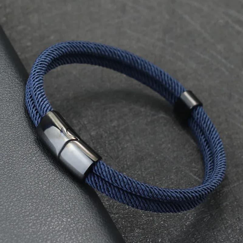 Noter Nuovo Bracciale Da Uomo Bilayer 4mm Grado A Milano Corda Braslet Braccialetto Fortunato Filo Rosso Braclet Gioielli In Acciaio Inox Bracciale
