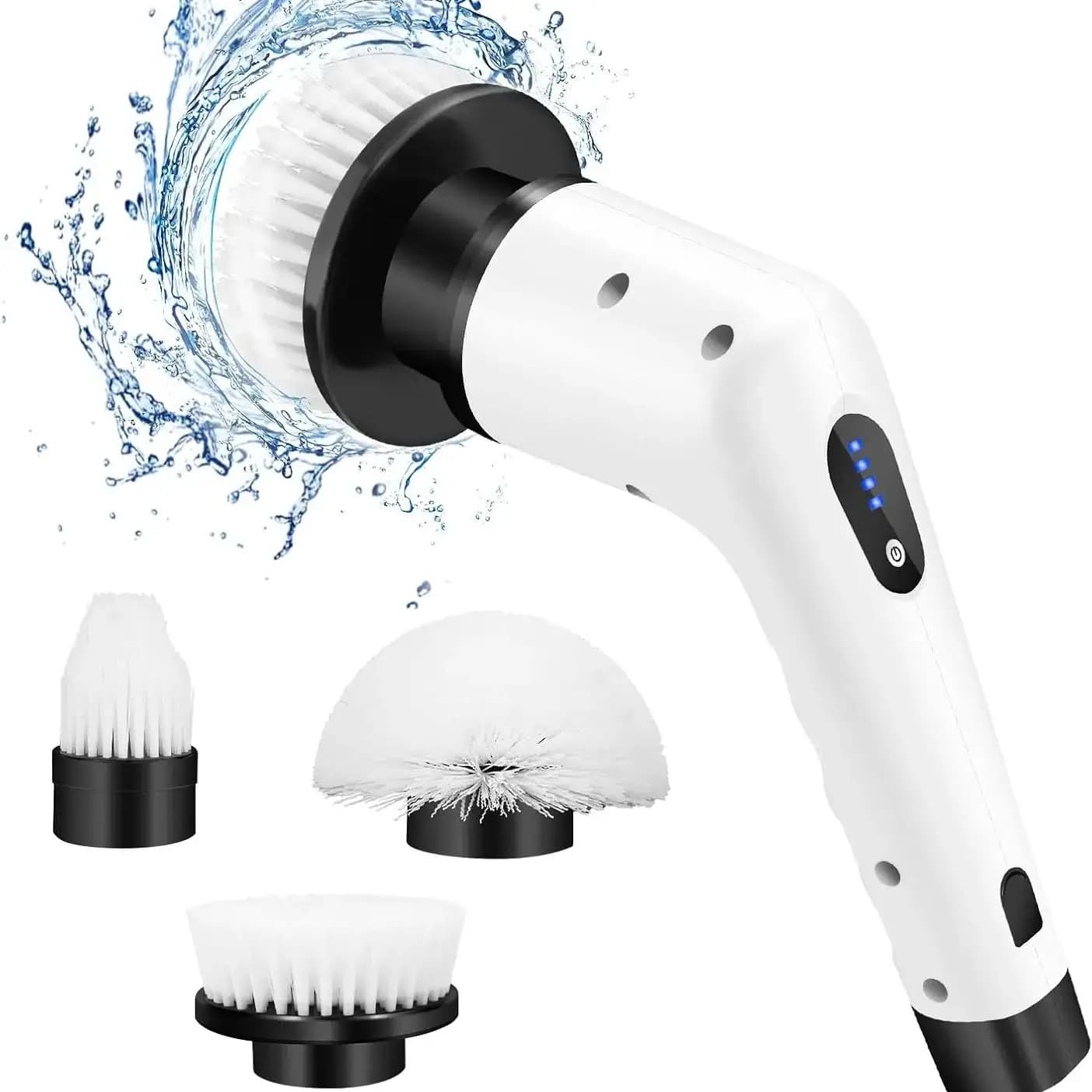 Spazzola rotante elettrica senza fili Spazzola per pulizia elettrica portatile automatica multifunzionale Bagno WC Pavimento WC 3 teste