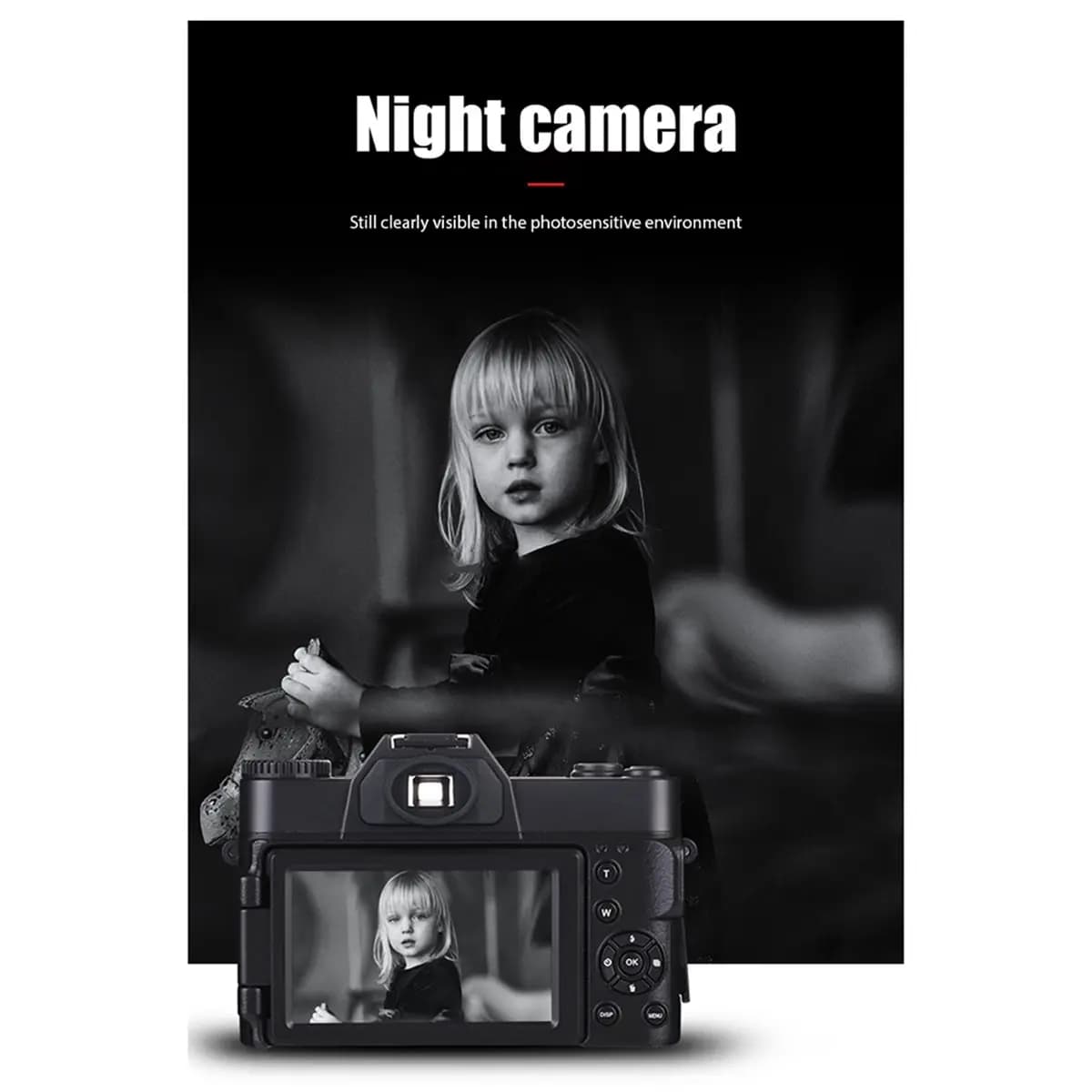 goodidea Videocamera Digitale Professionale 4K HD con WIFI, 48MP, Zoom 16X, Schermo Ribaltabile da 3 Pollici, Funzioni di Videocamera e Webcam