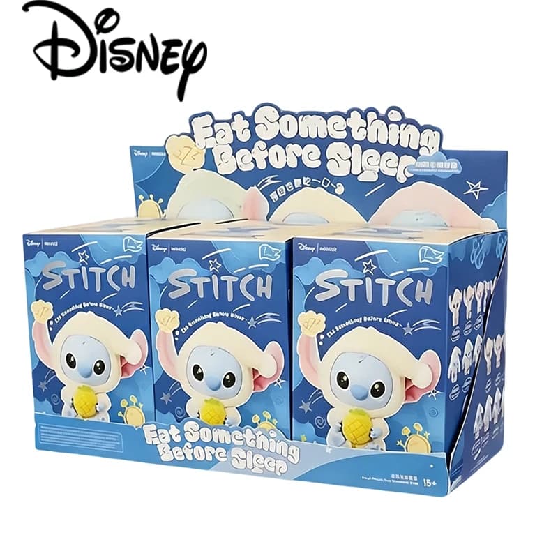 Nuova Serie Stitch: Mangia Qualcosa Prima di Dormire - Blind Box con Bambole di Peluche, Ciondoli, Ornamenti Carini, Scatola Misteriosa, Giocattoli a Sorpresa, Regali