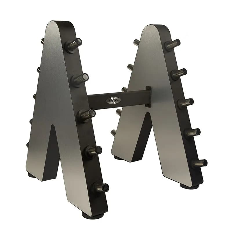 Gym machine support equipment with steel barbell and weight plate
