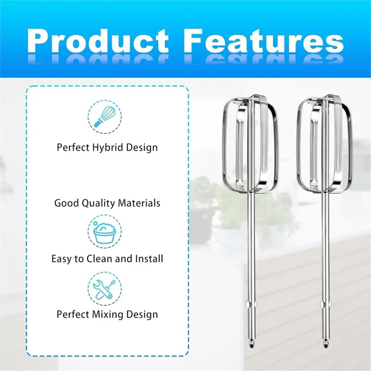 2 Brushed Parts for Electric Sprinkler, Stainless Steel Universal Accessories for Electric Sbattitore, Spare Parts for Frusta