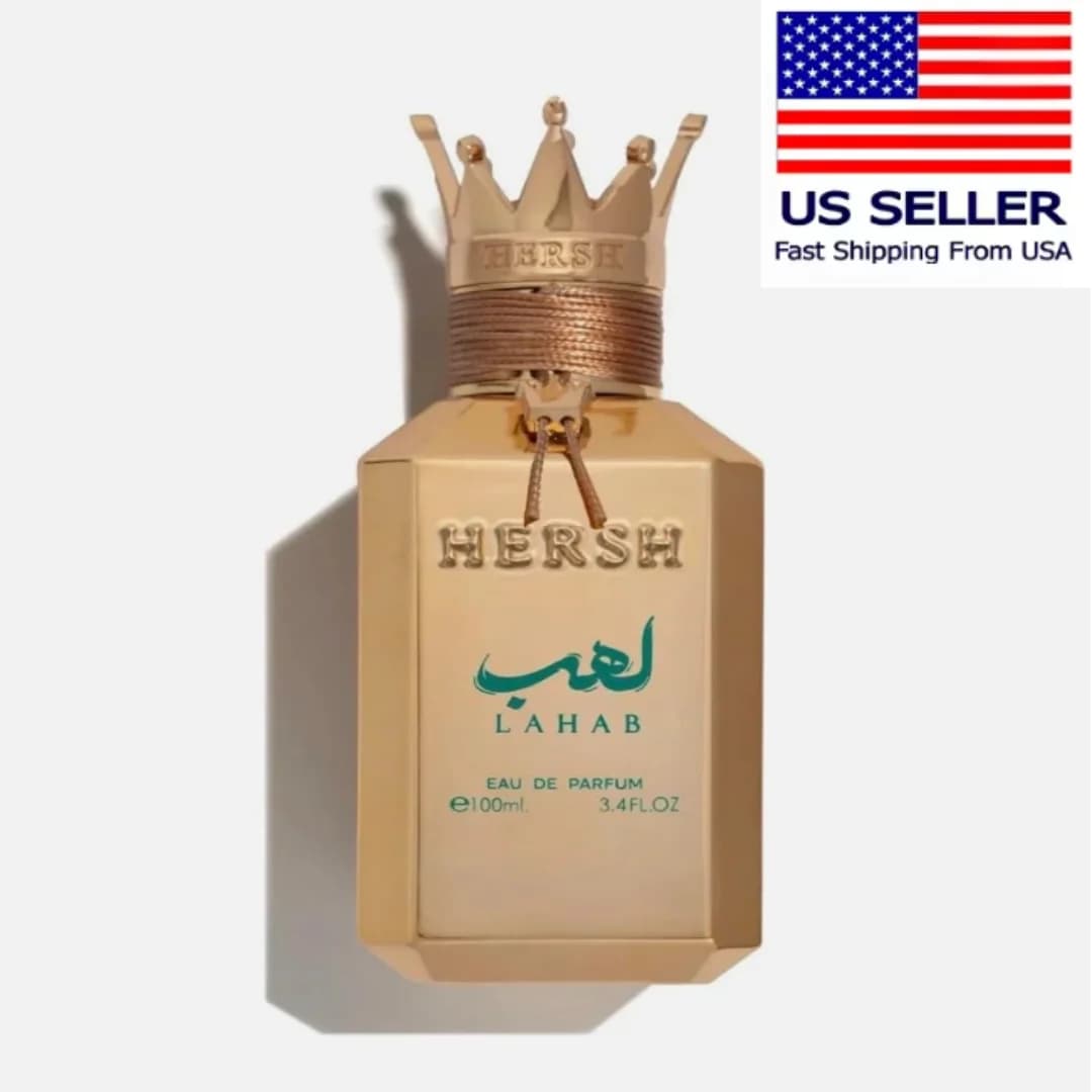 Hersh Lahab 3.4 oz EDP Spray, Golden Crown Luxury Perfume, Long-Term Saudi Original Fragrance with Feromoni
